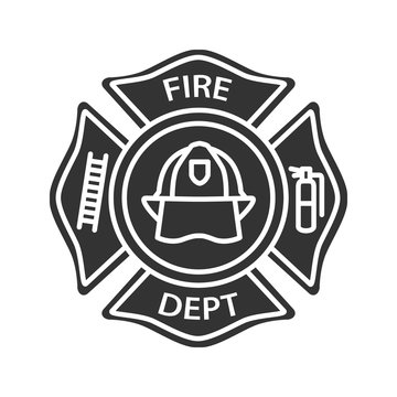 Fire department badge glyph icon