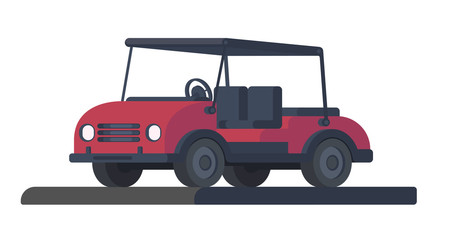 Golf sport cart or car. Transport for movement during the game and competition at the golf course.