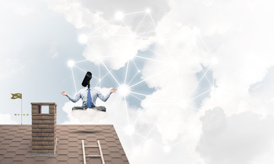 Concept of security and privacy protection with camera headed ma