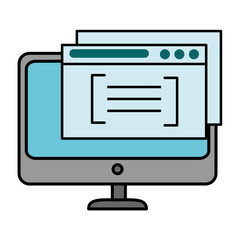 monitor computer with templates vector illustration design