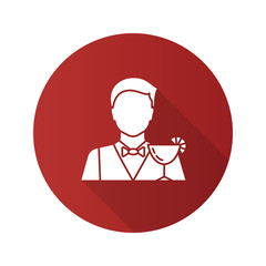 Barman flat design long shadow glyph icon