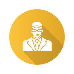Security guard flat design long shadow glyph icon