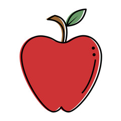 apple fresh fruit icon vector illustration design