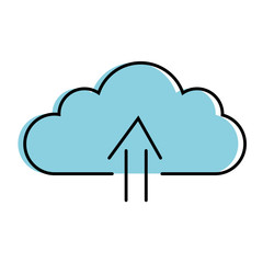 cloud computing with arrow upload vector illustration design