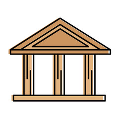 bank building isolated icon vector illustration design