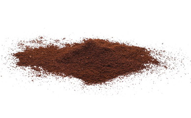 Instant coffee, pile of powdered isolated on white background