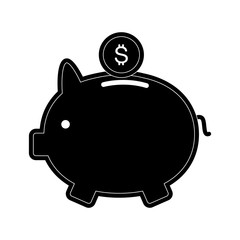 Piggy money savings line icon vector illustration graphic