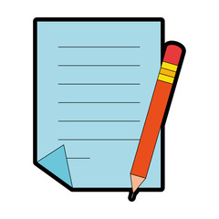 document paper with pencil vector illustration design