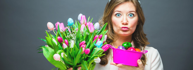 Frohe Ostern( Frau mit Osterhasen Ohren)