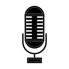 Vintage microphone isolated line icon vector illustration graphic