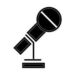 Microphone audio device line icon vector illustration graphic