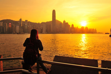 Hong Kong Cityscape at Sunset