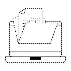 Fototapeta na wymiar laptop computer with folder vector illustration design