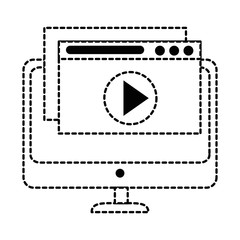 monitor computer with templates vector illustration design