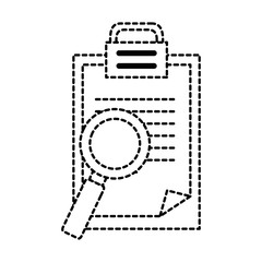 checklist document with magnifying glass vector illustration design