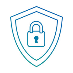 shield with padlock icon vector illustration design