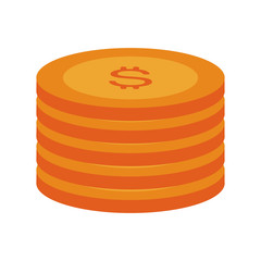 Coins piled up icon vector illustration graphic design