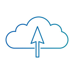 cloud computing with arrow upload vector illustration design