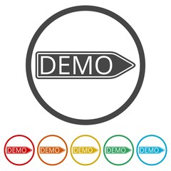 Demo sign, Demo icon, 6 Colors Included