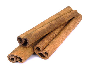 Cinnamon sticks isolated on white background