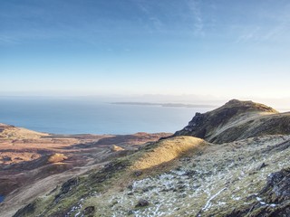 Highland Region Scotland United Kingdom , daybreak above sea at horizon