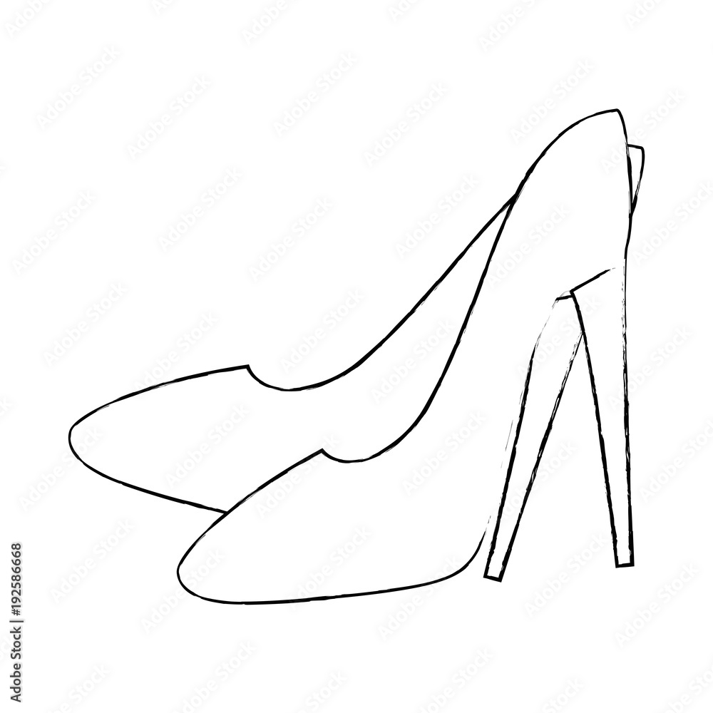 Sticker high heel shoes icon vector illustration design