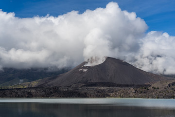 Rinjani active volcano mountain in Lombok island, Indonesia