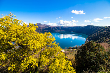 Lake Albano, a volcanic crater lake near Rome, Italy
