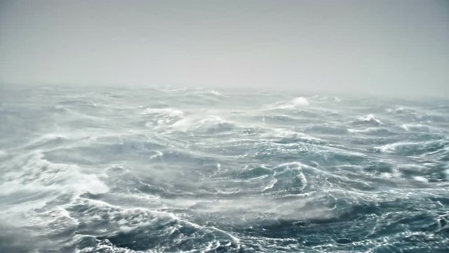 Stormy sea and dramatic waves