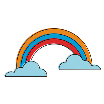 Rainbow and clouds icon vector illustration graphic design