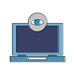 Laptop biometric recognition icon vector illustration graphic design