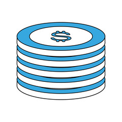 Coins piled up icon vector illustration graphic design