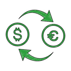 Currency exchange symbol icon vector illustration graphic design