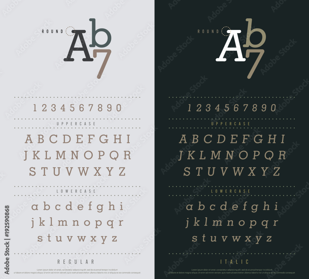 Aufkleber classic alphabet letters set. exclusive custom letters narrow sanserif font with rounded corners. ty
