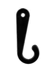 black plastic hook isolated on white background