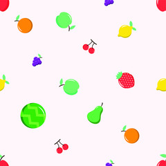 Seamless pattern background with the fruits vector set