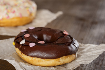 Donuts on craft paper