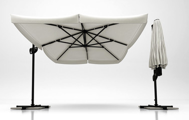 Ombrellone da giardino, parasole, illustrazione 3d