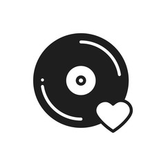 Fototapeta premium Vinyl line icon. Favorite song. Vinyl record disco dance nightlife club DJ disk party theme. Sign and symbol. Vector illustration.