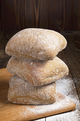 Stack of ciabatta bread
