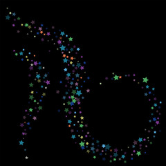 Glitter Vector Falling Stars Pattern. Carnival Festival Confetti Celebration Border. Christmas, New Year, Birthday, Music Firework. Modern Gift Voucher Glitter Vector Falling Stars Pattern.