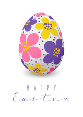Easter card with color floral egg