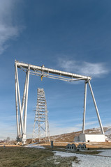 Fototapeta premium Gantry crane in winter day.