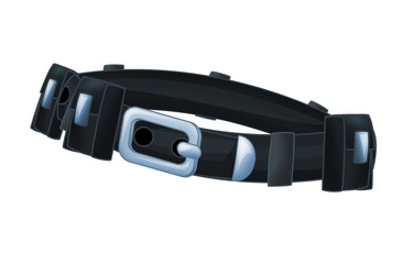 Fototapeta premium cartoon scene with police belt with fighting stick - on white background - illustration for children