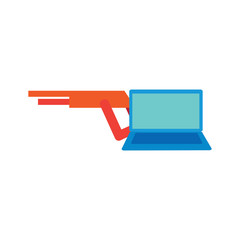 Laptop Hunt Logo Icon Design
