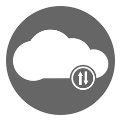 Cloud hosting icon in circle. Vector.