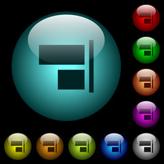 Align to right icons in color illuminated glass buttons