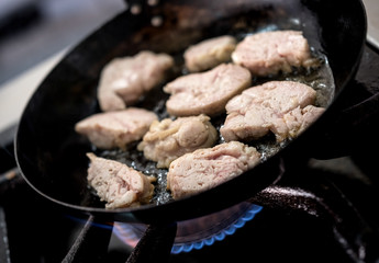 Food meal pan cooking fried dish pork cuisine pan chicken cook