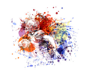 Vector color illustration american football player © onot