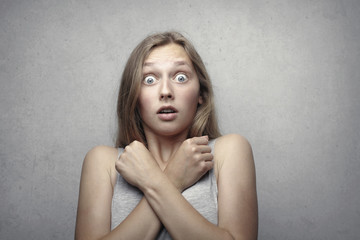 Scared woman